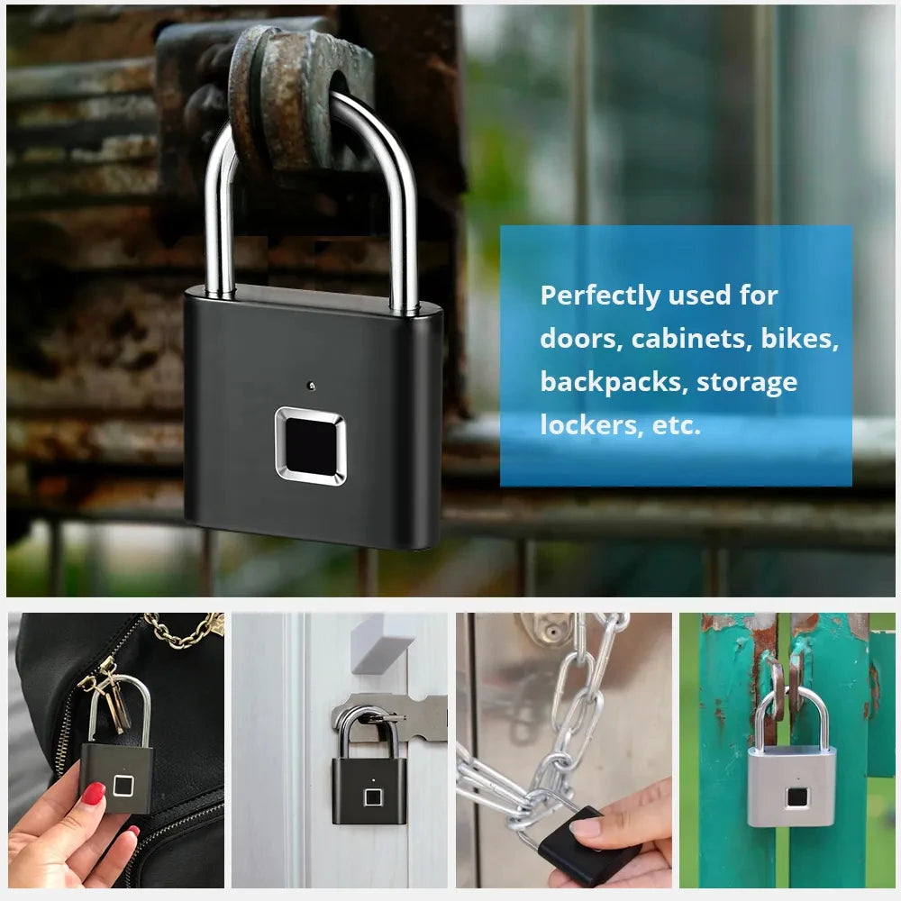 P2 Smart Fingerprint Padlock – Secure, Waterproof & Rechargeable