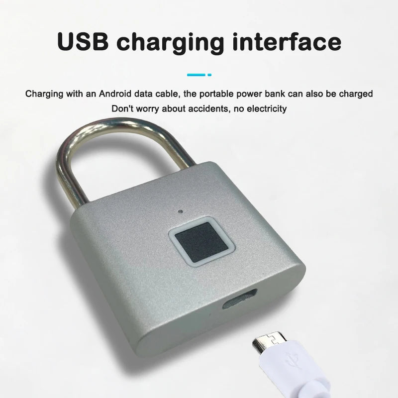 P2 Smart Fingerprint Padlock – Secure, Waterproof & Rechargeable
