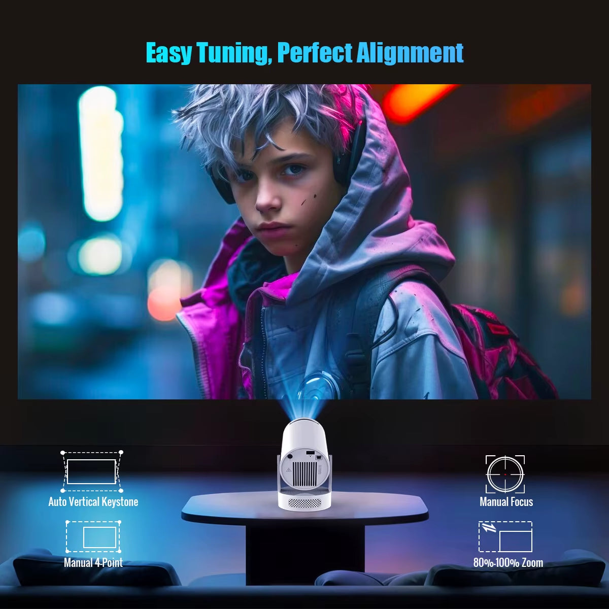 HY300 Pro+ Mini Home Cinema Projector